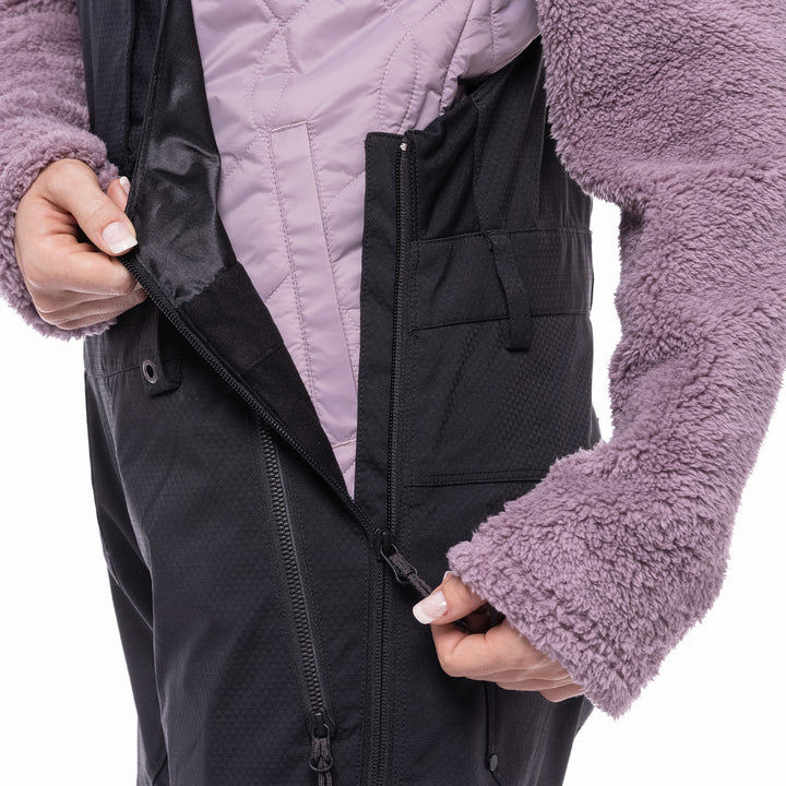 686 Black Magic Insulated Bibs - Women's Black Geo Jacquard