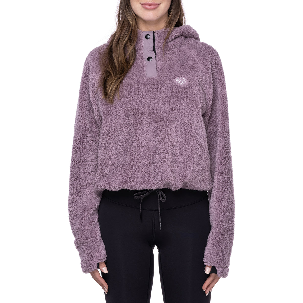 686 Crop Sherpa Hoodie - Women's Dusty Orchid