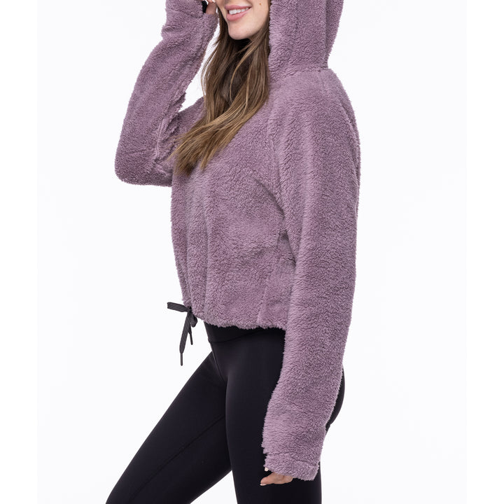 686 Crop Sherpa Hoodie - Women's Dusty Orchid