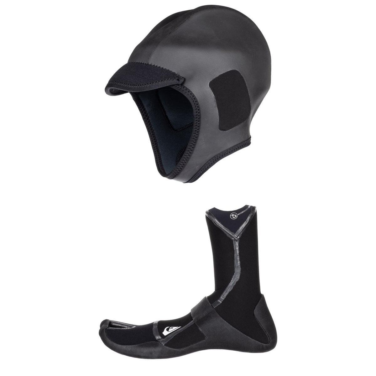 Quiksilver 2mm M-Sessions Surf Wetsuit Cap + 3mm Marathon Sessions Split Toe Wetsuit Boots