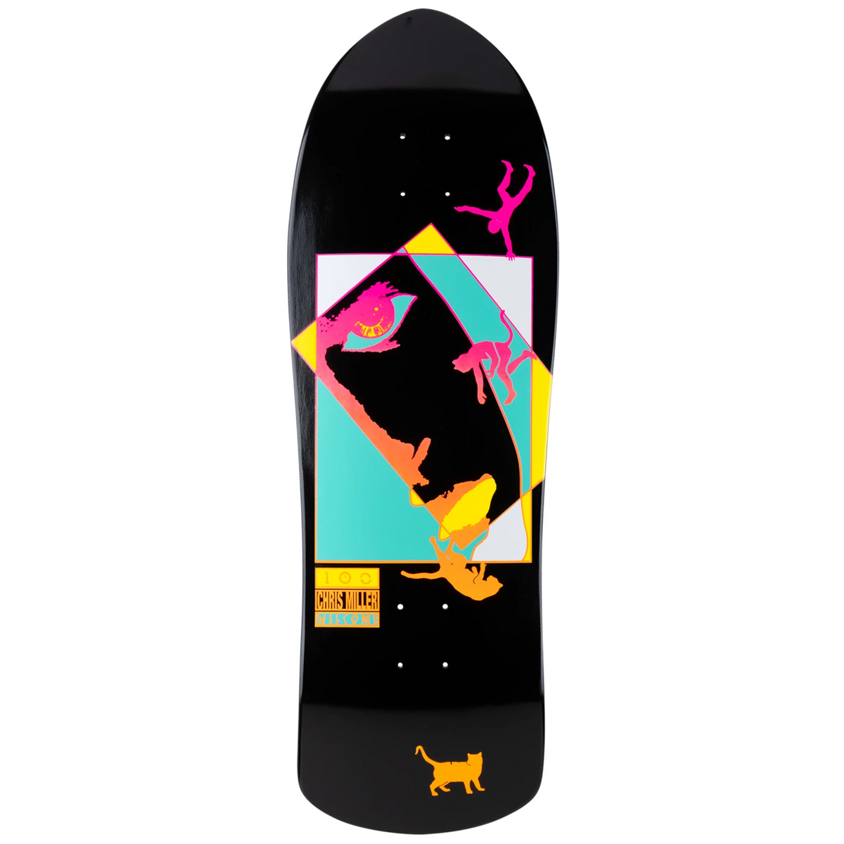 Welcome Miller Faces on Crossbone Black Dip 10.0 Skateboard Deck