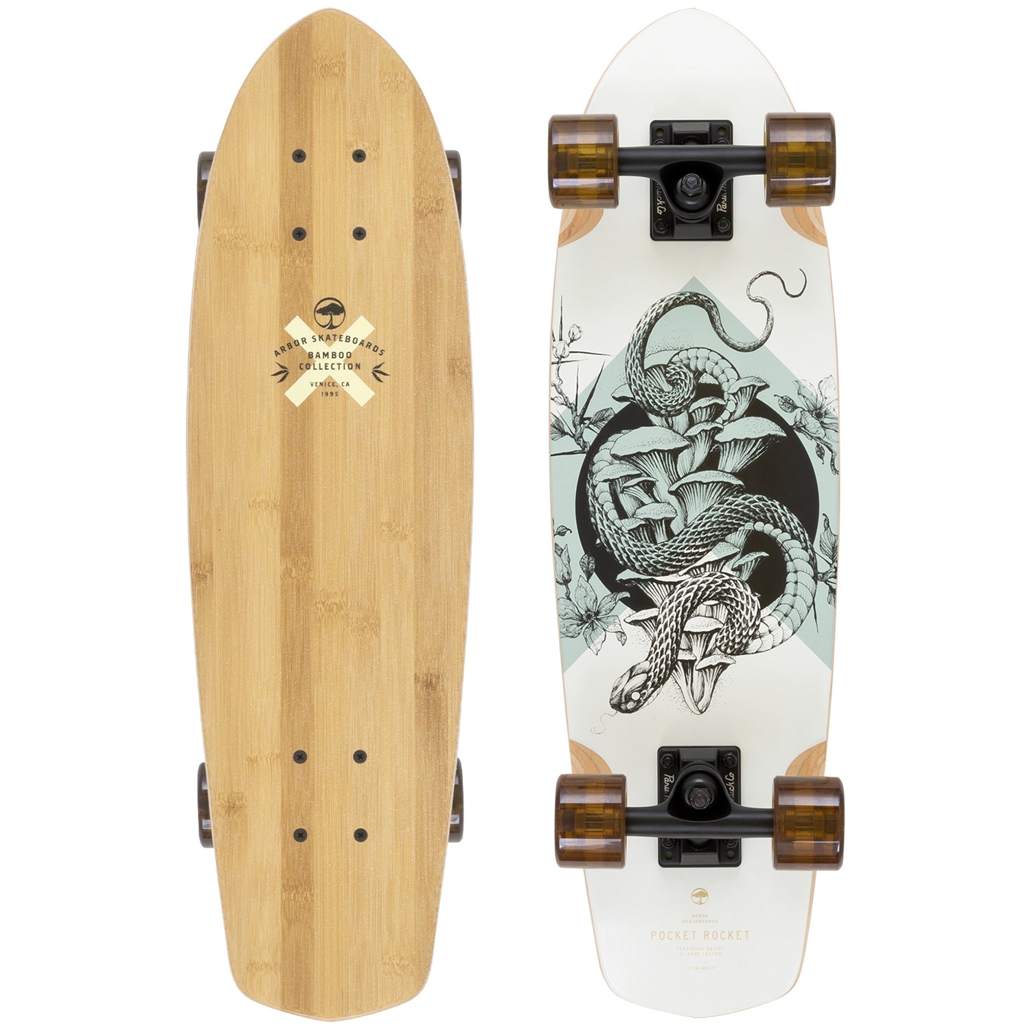 Arbor Pocket Rocket Bamboo Cruiser Skateboard Complete – evo