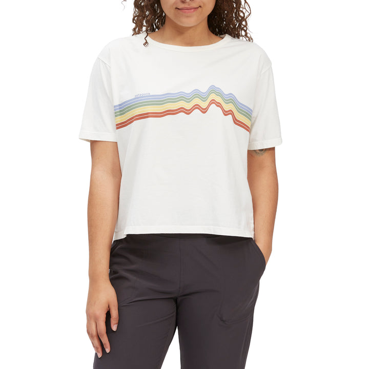 Patagonia Ridge Rise Stripe Organic Easy Cut T-Shirt - Women's Birch White