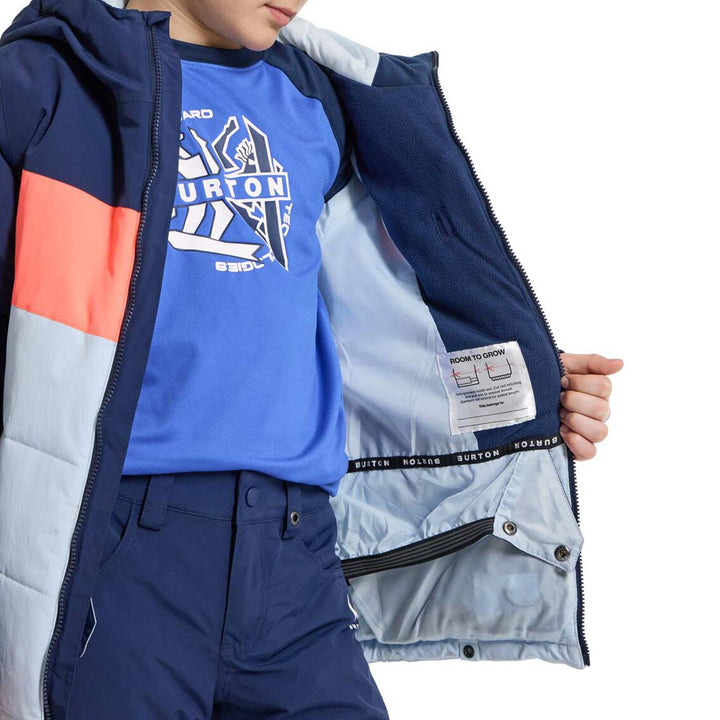 Burton Ropedrop Jacket - Boys' Dress Blue/Ballad Blue/Tetra Orange