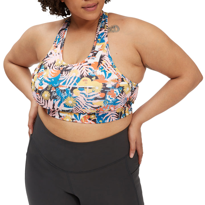 The North Face Printed Midline Bra - Women's TNF Black International Women's Collection Print