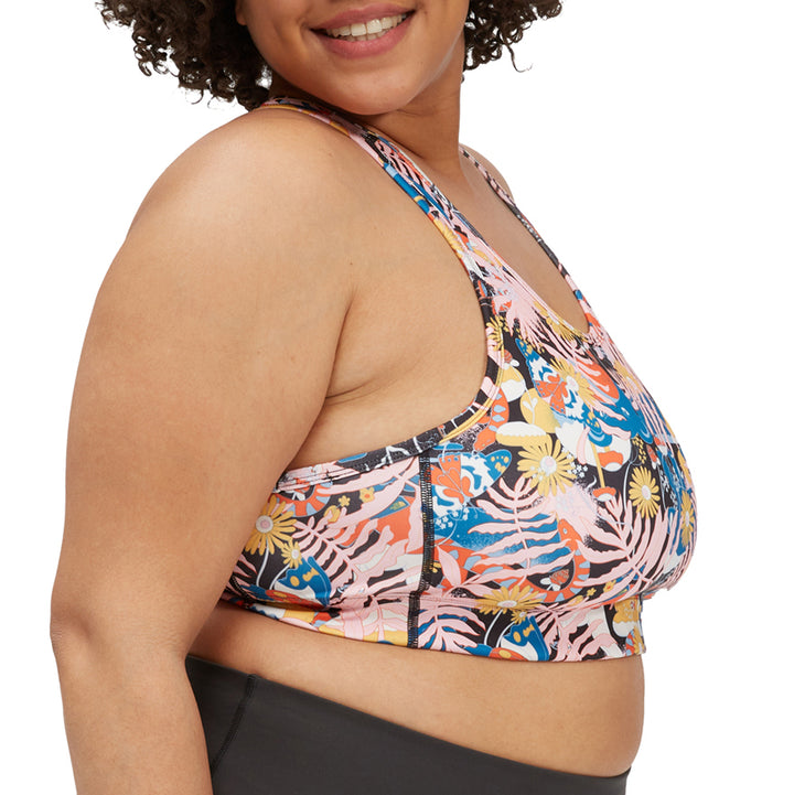 The North Face Printed Midline Bra - Women's TNF Black International Women's Collection Print