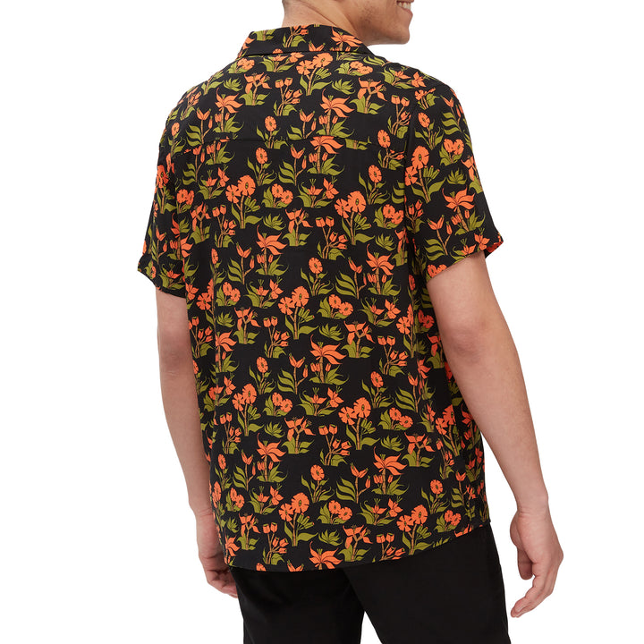 Poler Aloha Shirt - Men's Orchid Floral Black