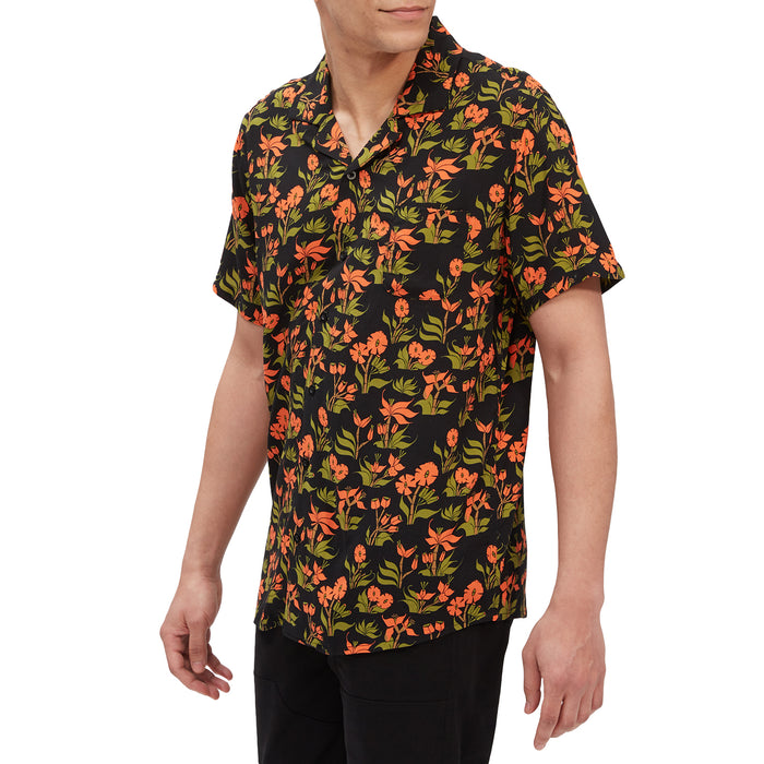 Poler Aloha Shirt - Men's Orchid Floral Black