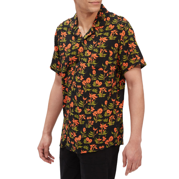 Poler Aloha Shirt - Men's Orchid Floral Black
