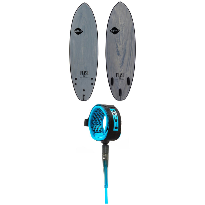 Softech Flash Eric Geiselman FCS II 6'6" Surfboard + FCS 7' All Around Essential Leash