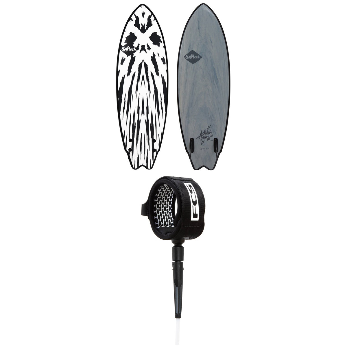 Softech Mason Twin FCS II 5'10" Surfboard + FCS 6' All Around Essential Leash