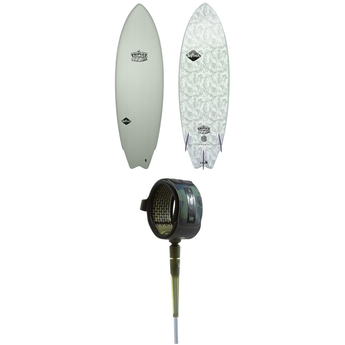 Softech The Triplet 6'0" Surfboard + FCS 6' All Around Essential Leash
