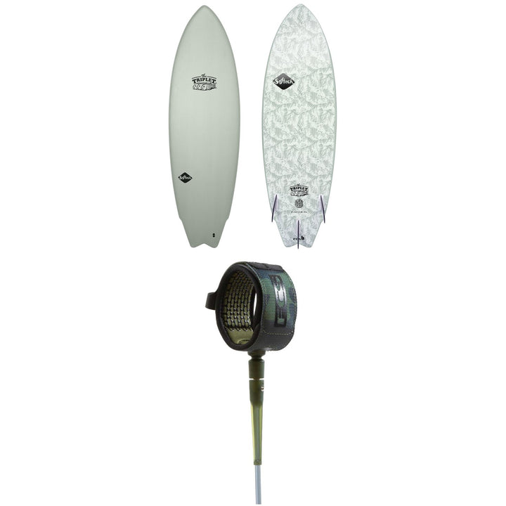 Softech The Triplet 6'0" Surfboard + FCS 6' All Around Essential Leash