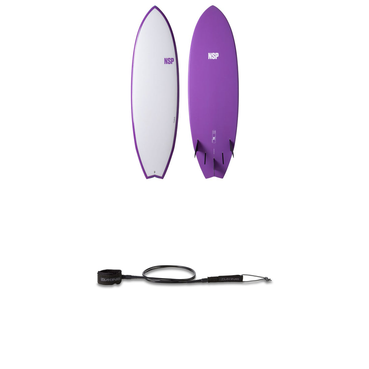 NSP Elements HDT Fish 6'0" Shortboard + Dakine Kainui Team 6' Leash