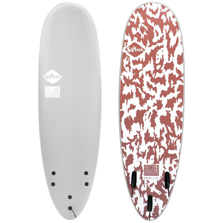 Softech Bomber FCS II 6'4" Surfboard Grey/Dusty Red