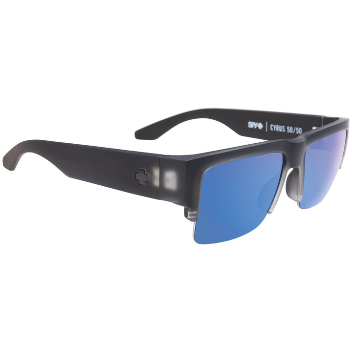 Spy Cyrus 5050 Sunglasses Matte Black Ice/Happy Gray Green w/Dark Blue