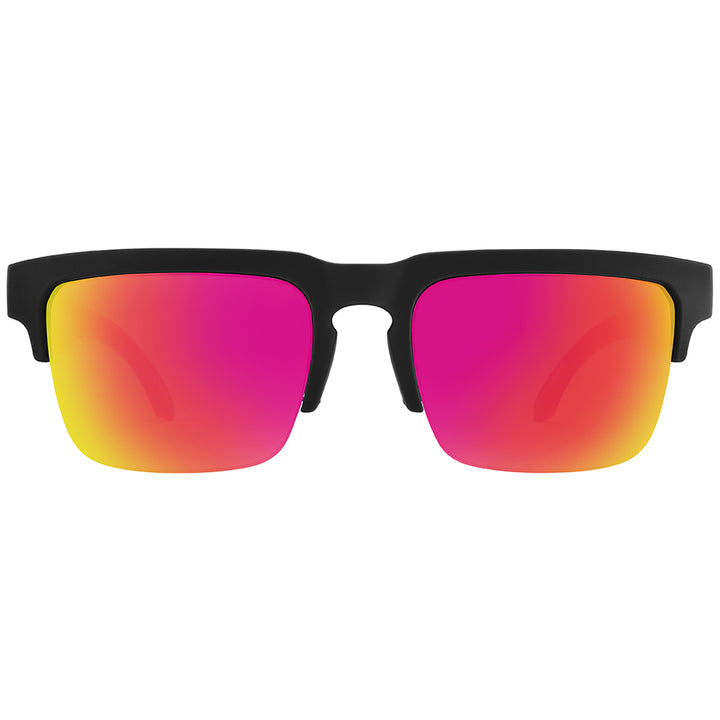 Spy Helm 5050 Sunglasses Soft Matte Black Translucent Pink/Happy Gray Green