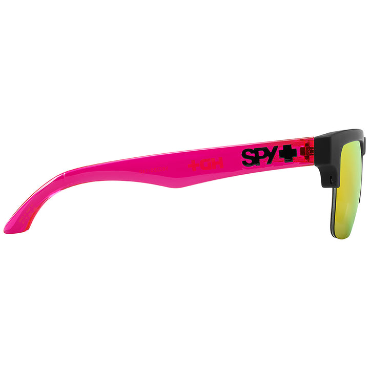 Spy Helm 5050 Sunglasses Soft Matte Black Translucent Pink/Happy Gray Green