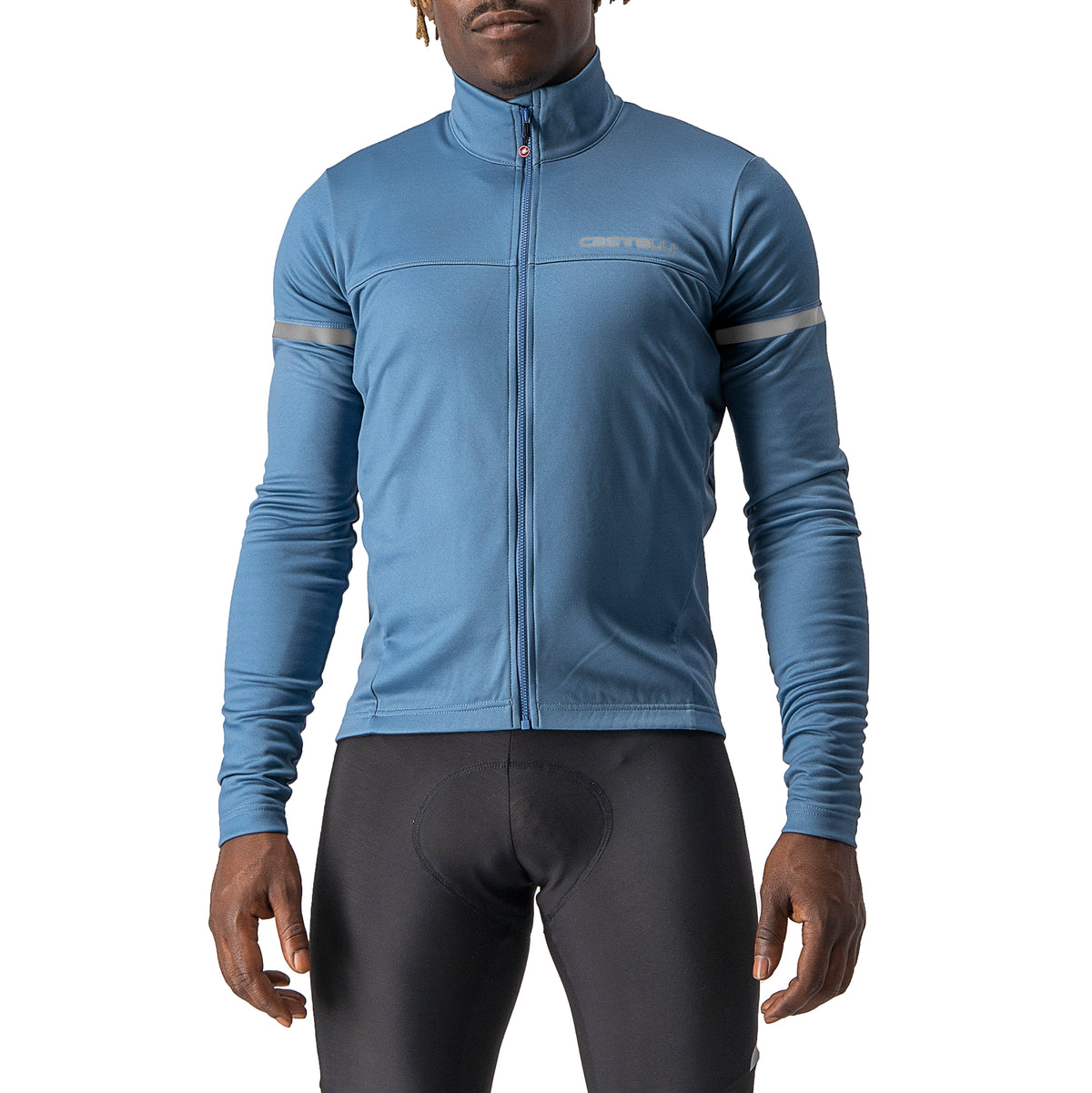 Castelli Fondo 2 Full Zip Jersey Steel Blue/Blue Reflex