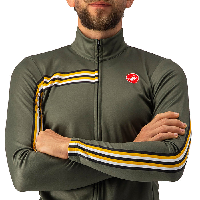 Castelli Unlimited Thermal Jersey Military Green/Goldenrod