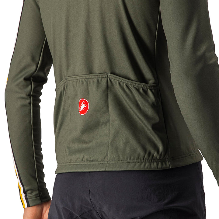 Castelli Unlimited Thermal Jersey Military Green/Goldenrod