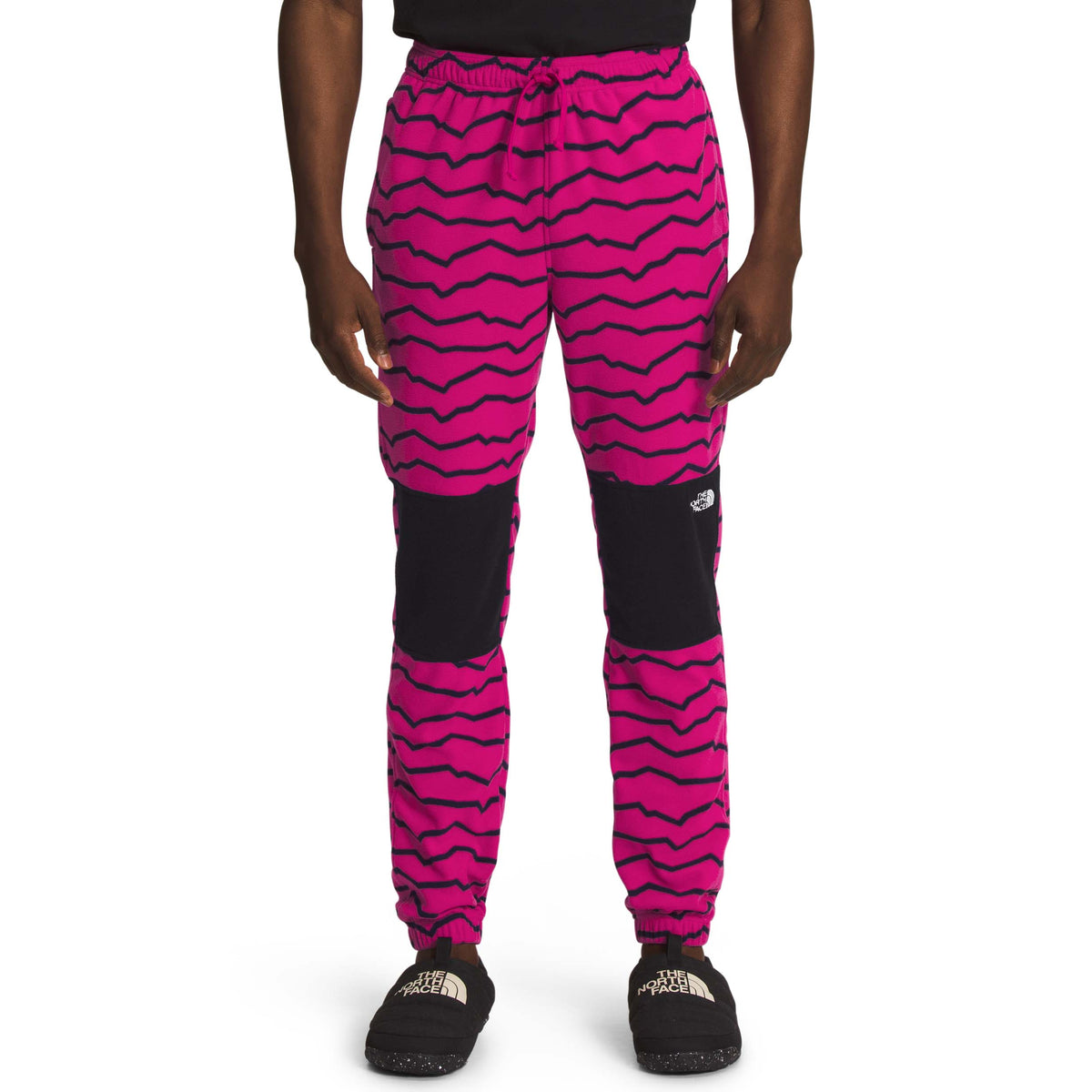 The North Face Printed TKA Glacier Pants - Men's Fuschia Pink Linear Mountains Print/TNF Black