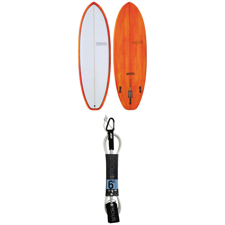 Modern Highline PU 6'4" Surfboard + Pro-Lite 6.5' FreeSurf Surfboard Leash