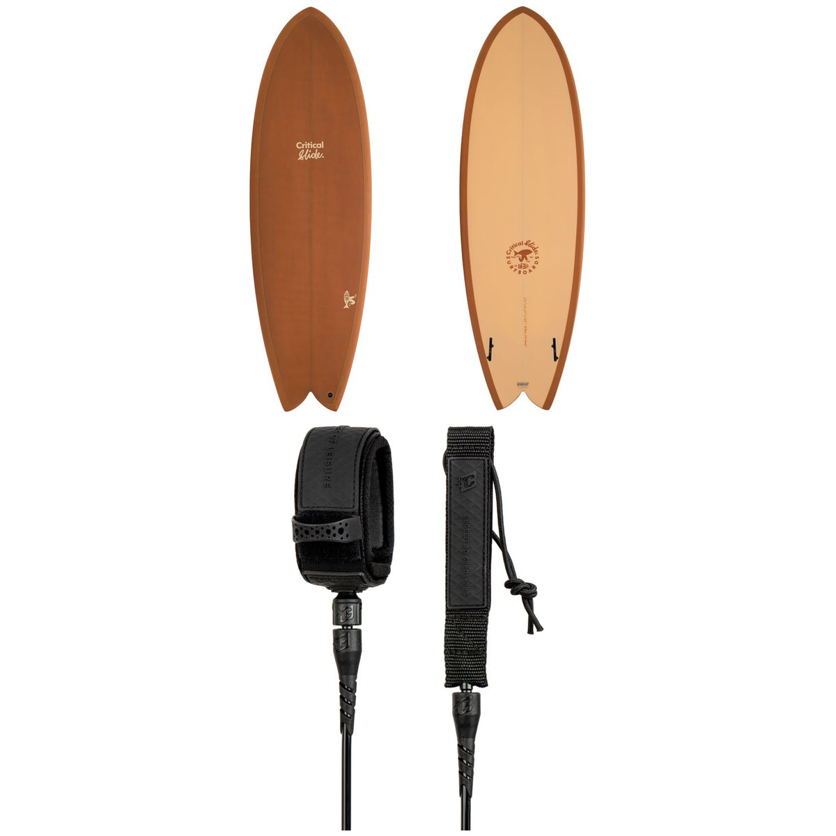 The Critical Slide Society Angler PU 5'11" Surfboard + Creatures of Leisure Pro 6' Surf Leash