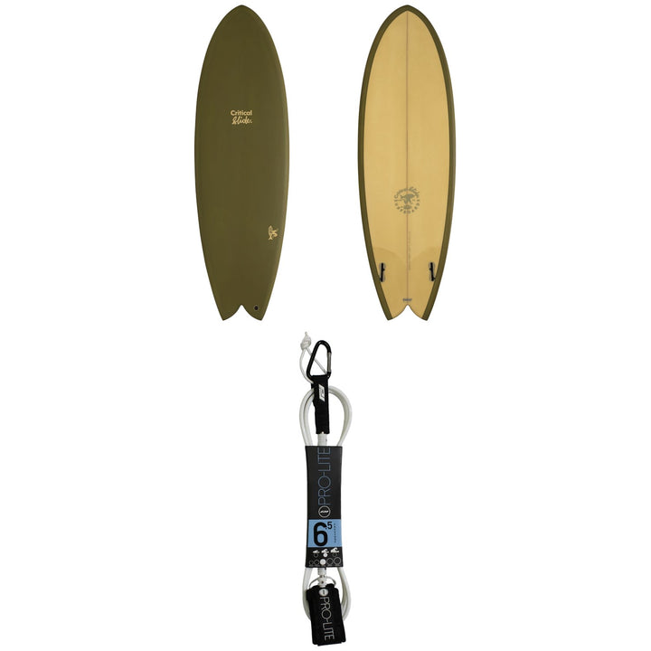 The Critical Slide Society Angler PU 6'3" Surfboard + Pro-Lite 6.5' FreeSurf Surfboard Leash