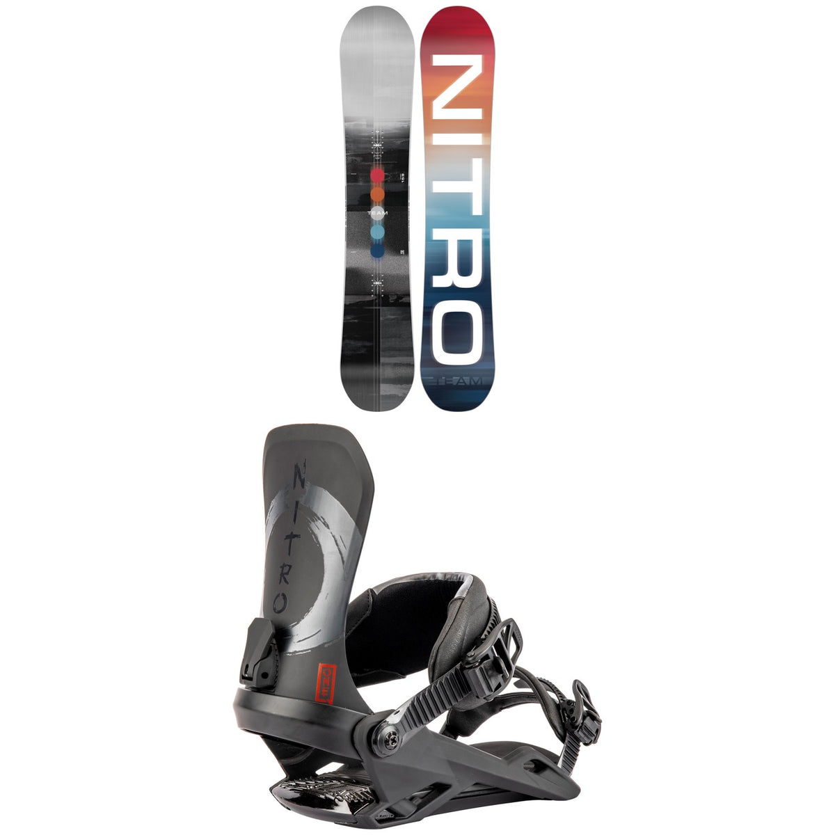 Nitro Team Snowboard + One Snowboard Bindings 2023