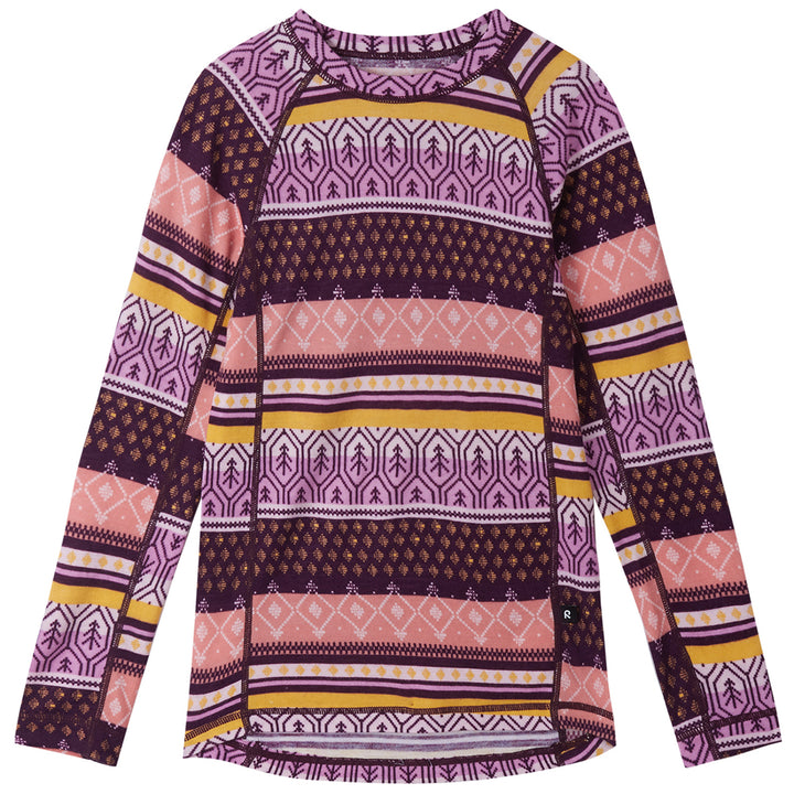 Reima Taitoa Thermal Base Layer Set - Kids' Deep Purple Forest