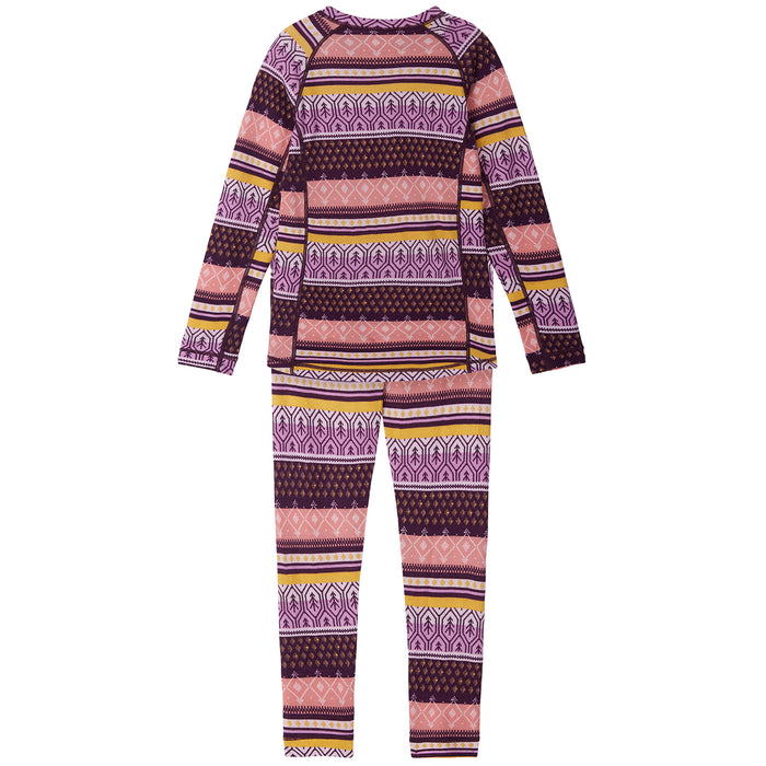 Reima Taitoa Thermal Base Layer Set - Kids' Deep Purple Forest