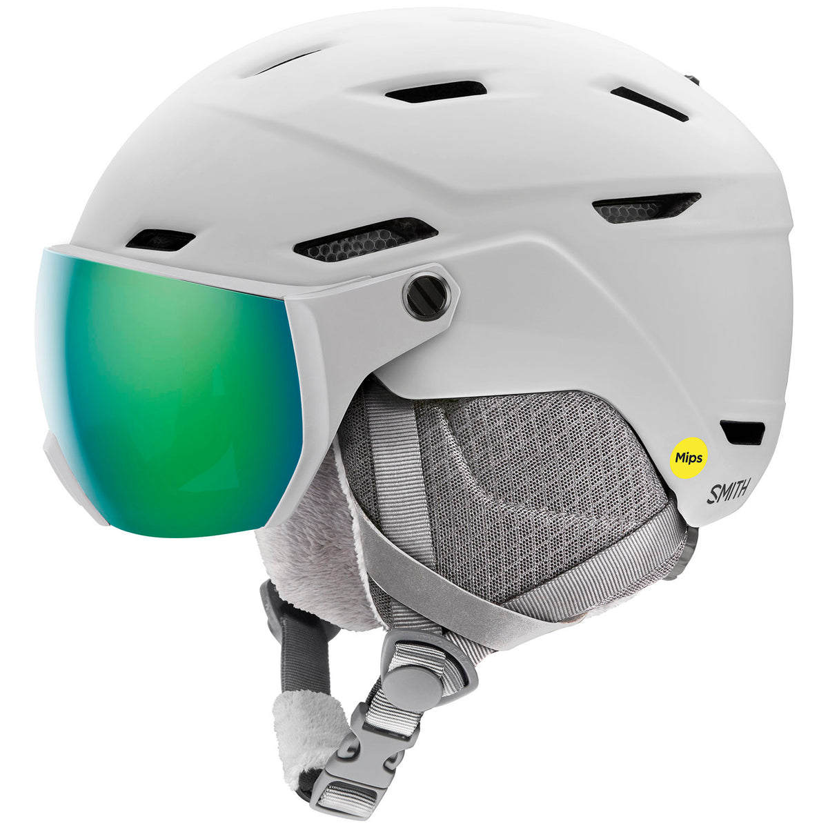 Smith Survey Jr. MIPS Helmet - Kids' Matte White/Green Mirror