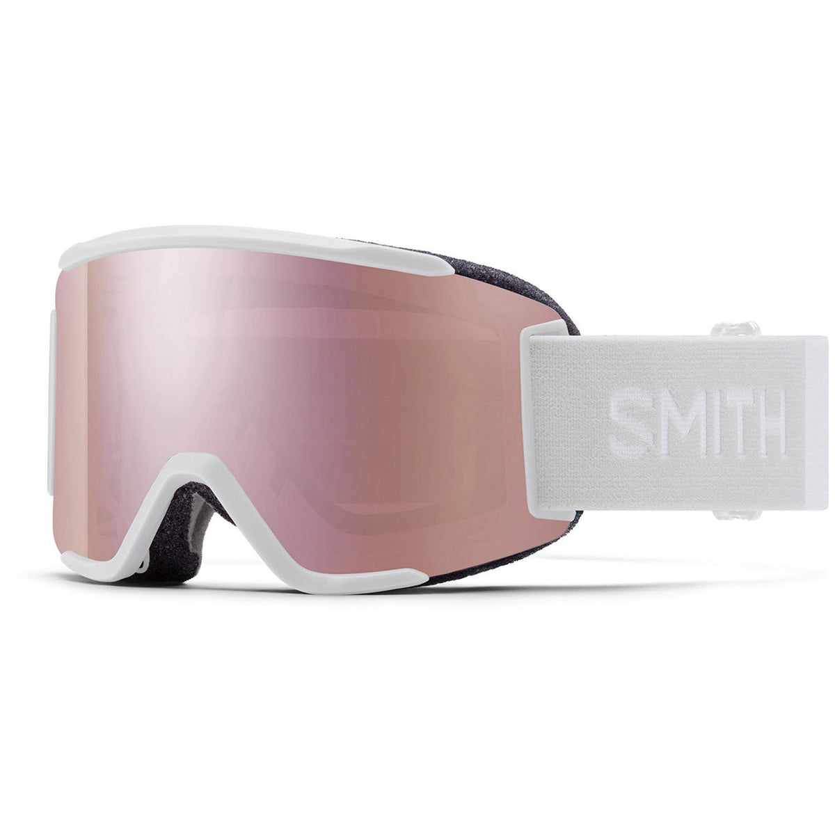 Smith Squad S Goggles - Women's White Vapor/ChromaPop Everday Rose Gold Mirror+Clear