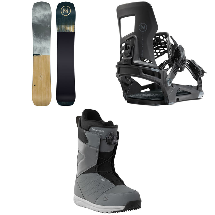 Nidecker Escape Snowboard + Kaon-X Snowboard Bindings + Cascade Snowboard Boots 2024