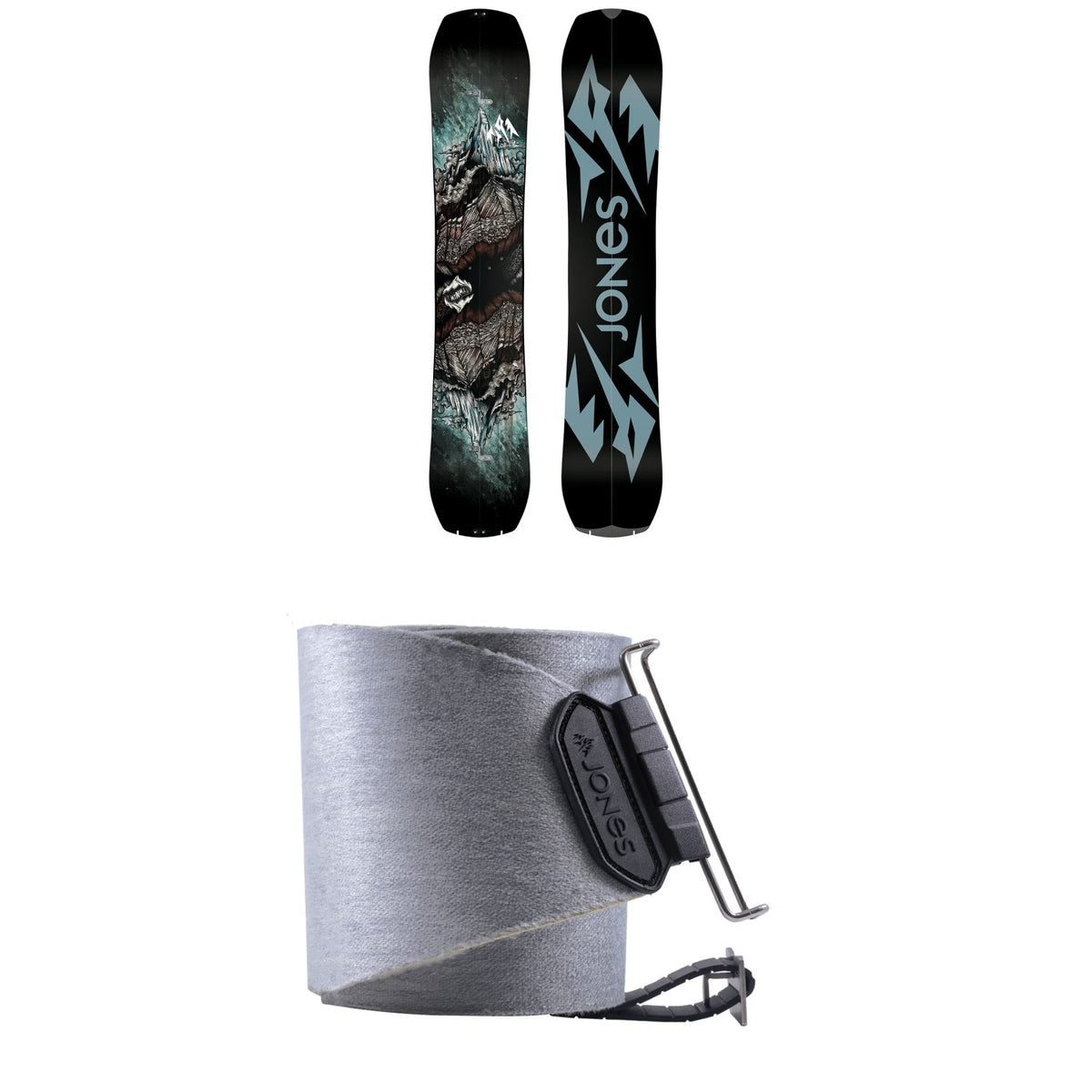 Jones Mountain Twin Splitboard 2023 + Nomad Quick Tension Tail Clip Splitboard Skins