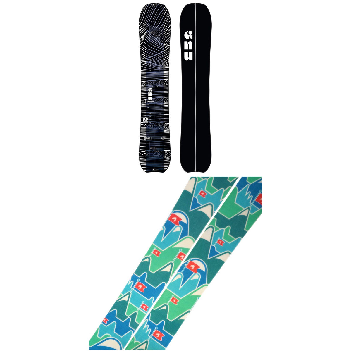 GNU Barrett Splitboard - Women's 2023 + Spark R&D Summit Skins Splitboard Skins