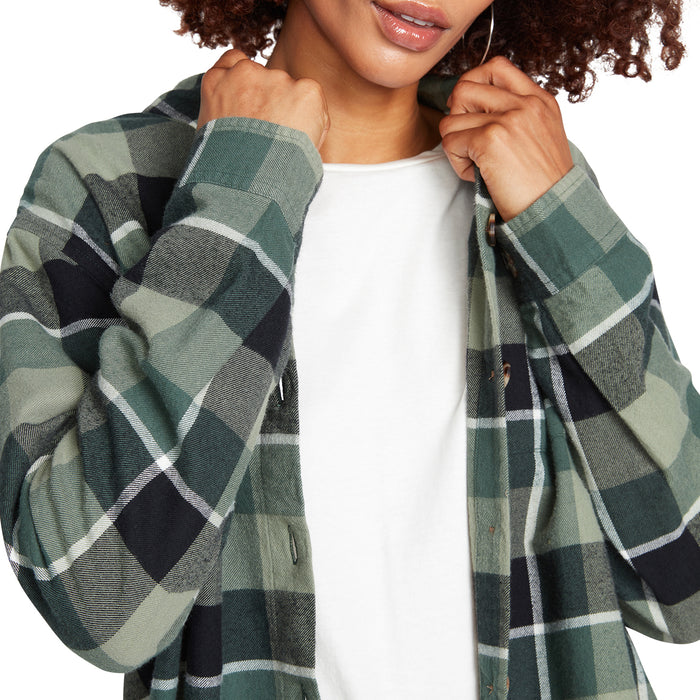 Volcom Oversize ME Flannel - Women's Dark Pine