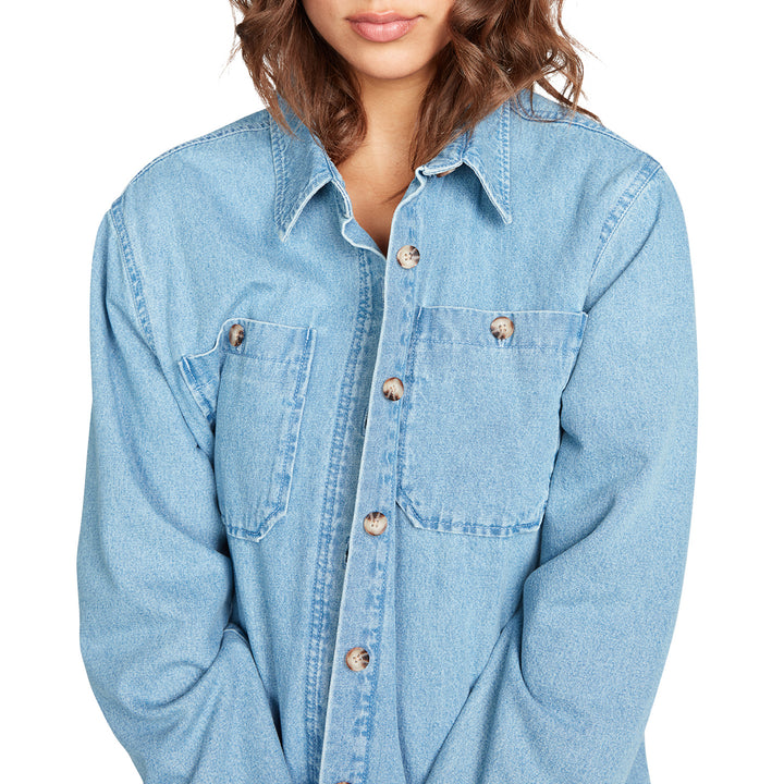 Volcom Layer Me Shacket Shirt - Women's Lavender