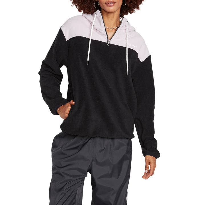 Volcom Trackshun Pullover Hoodie - Women's Black Combo