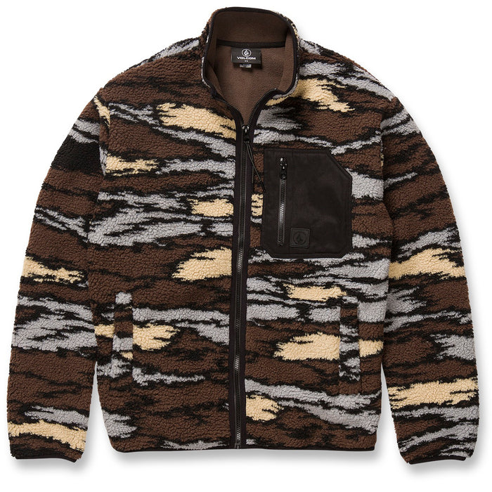 Volcom Muzzer Fuzzar Zip Up Sweatshirt - Men's Bark Brown
