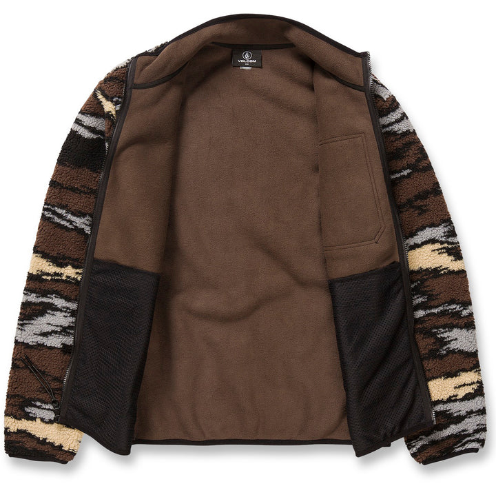 Volcom Muzzer Fuzzar Zip Up Sweatshirt - Men's Bark Brown
