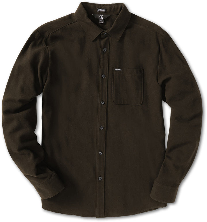 Volcom Caden Solid Long-Sleeve Shirt - Men's Dark Brown