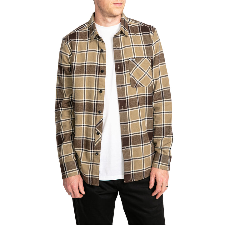 Volcom Caden Plaid Long-Sleeve Shirt - Men's Khaki