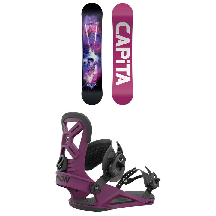 CAPiTA Jess Kimura Mini Snowboard + Union Cadet Snowboard Bindings - Kids' 2023