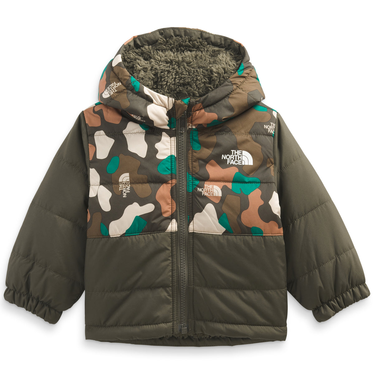 The North Face Reversible Mount Chimbo Full Zip Hooded Jacket - Infants' New Taupe Green