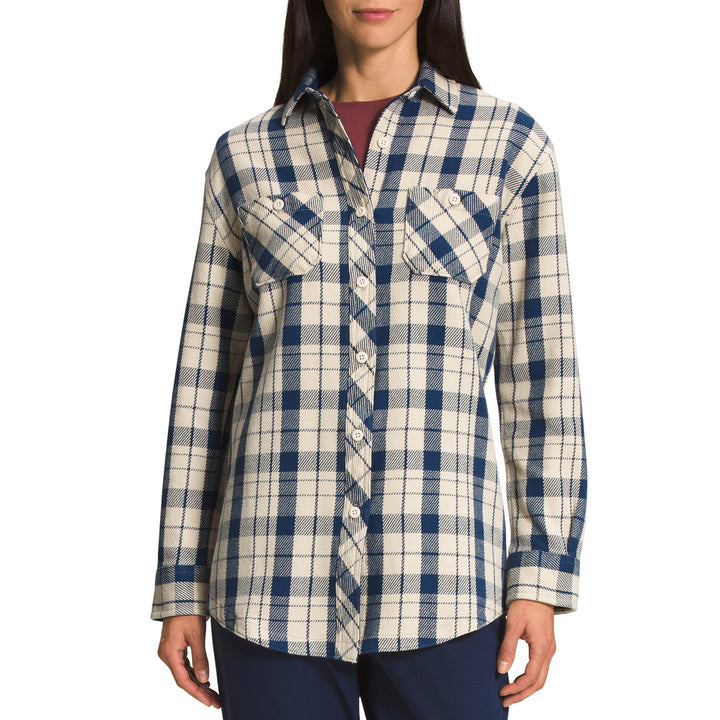 The North Face Valley Twill Flannel Shirt - Women's Gravel Large Icon Plaid 2