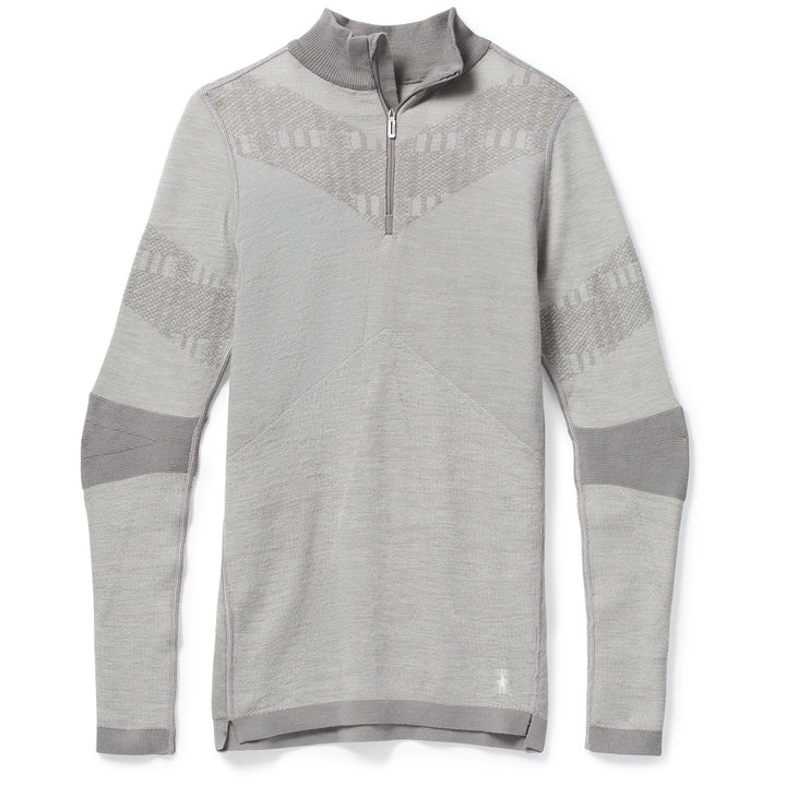 Smartwool Intraknit Merino 250 Pattern 1/4 Zip Top - Women's Light Grey Plaid