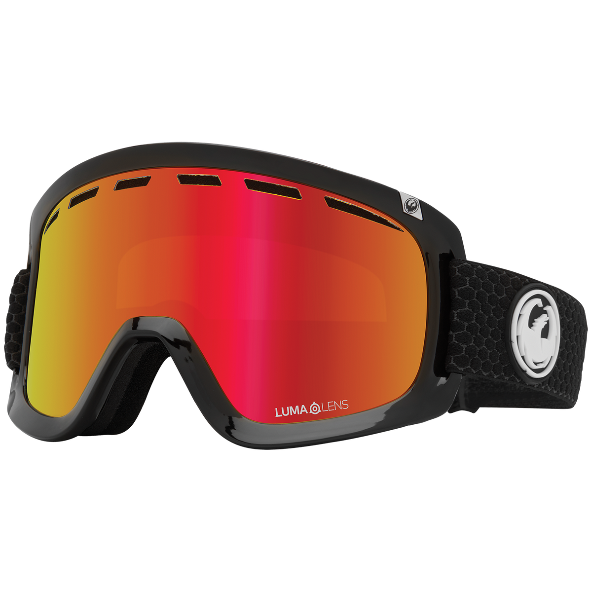Dragon D1 OTG Low Bridge Fit Goggles Split/LumaLensRedIon+LumaLensRose
