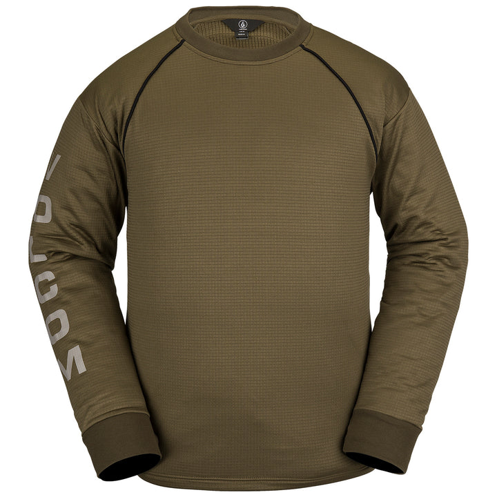 Volcom Waffle Backed Crew Fleece - Men's Dark Teak